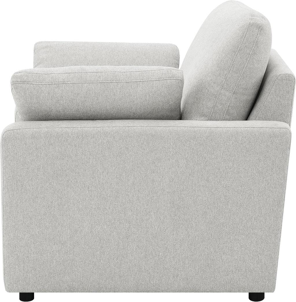 Coaster Home Furnishings - Collins - Wood and Fabric - Power Recliner with Horizontal Tufted Detail, Padded Arms, and Reversible Cushions - Living Room - Gray - 609563P