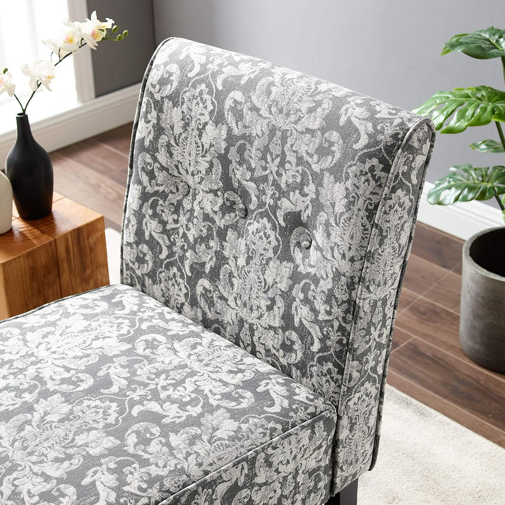 Linon Coco Accent Chair, Gray Damask