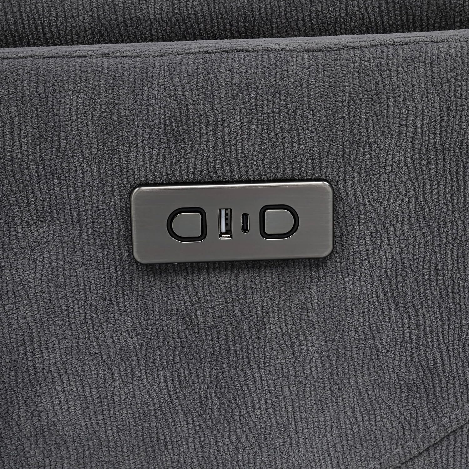 Coaster Home Furnishings - Adler - Upholstered Power Swivel Glider Recliner with Built-in Control Panel, Dual USB Ports, Foam Cushion and Transitional Style - Living Room - Charcoal Grey - 610443P