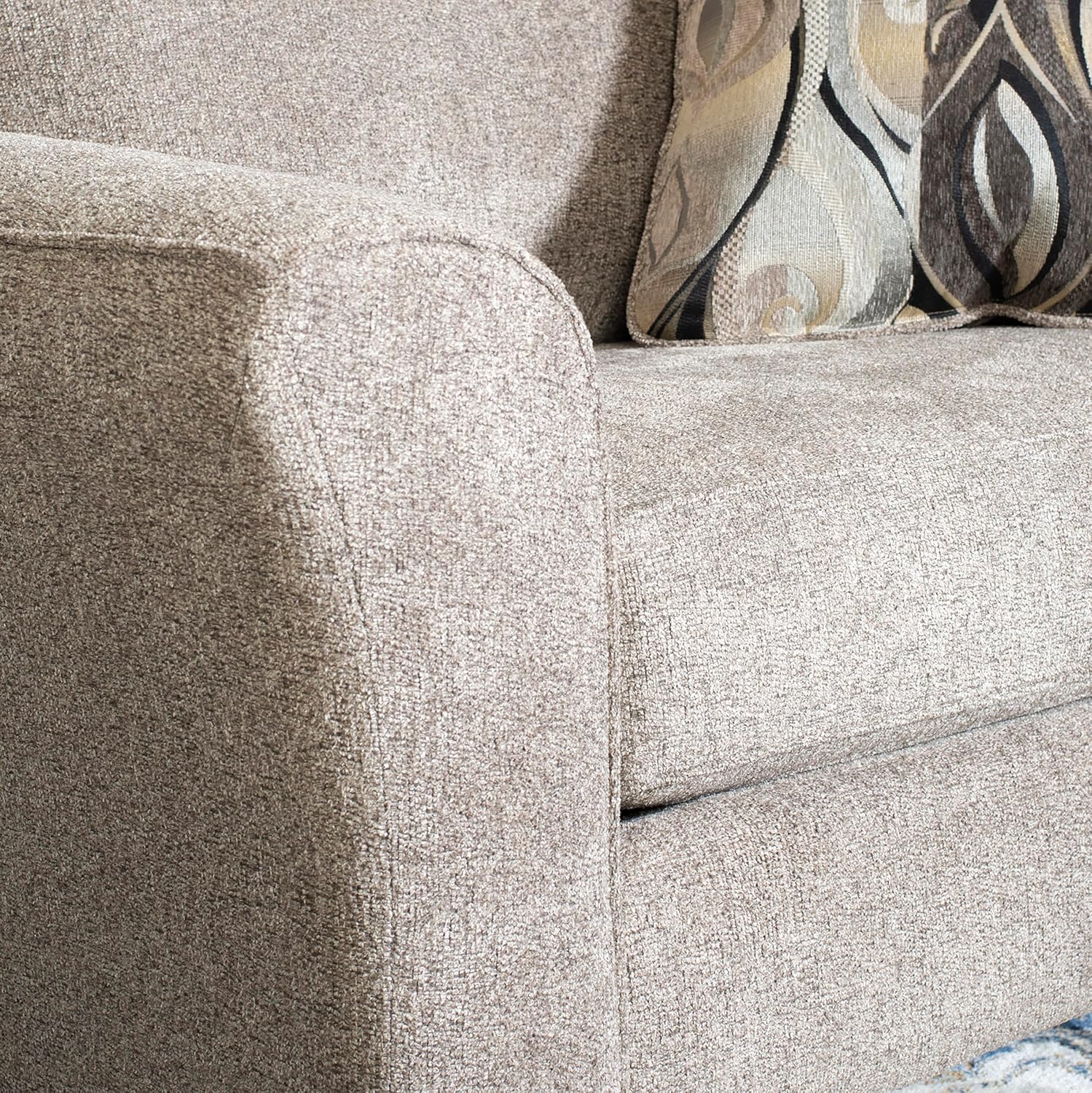 Roundhill Furniture Camaro Platinum Fabric Pillow back Accent