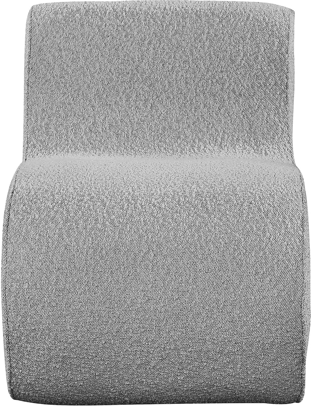 Meridian Furniture 599Grey Desiree Collection Modern | Contemporary Boucle Fabric Upholstered Accent Chair with Rich Grey Boucle Fabric, Curved Design, 22.5' W x 29' D x 28.5' H, Grey