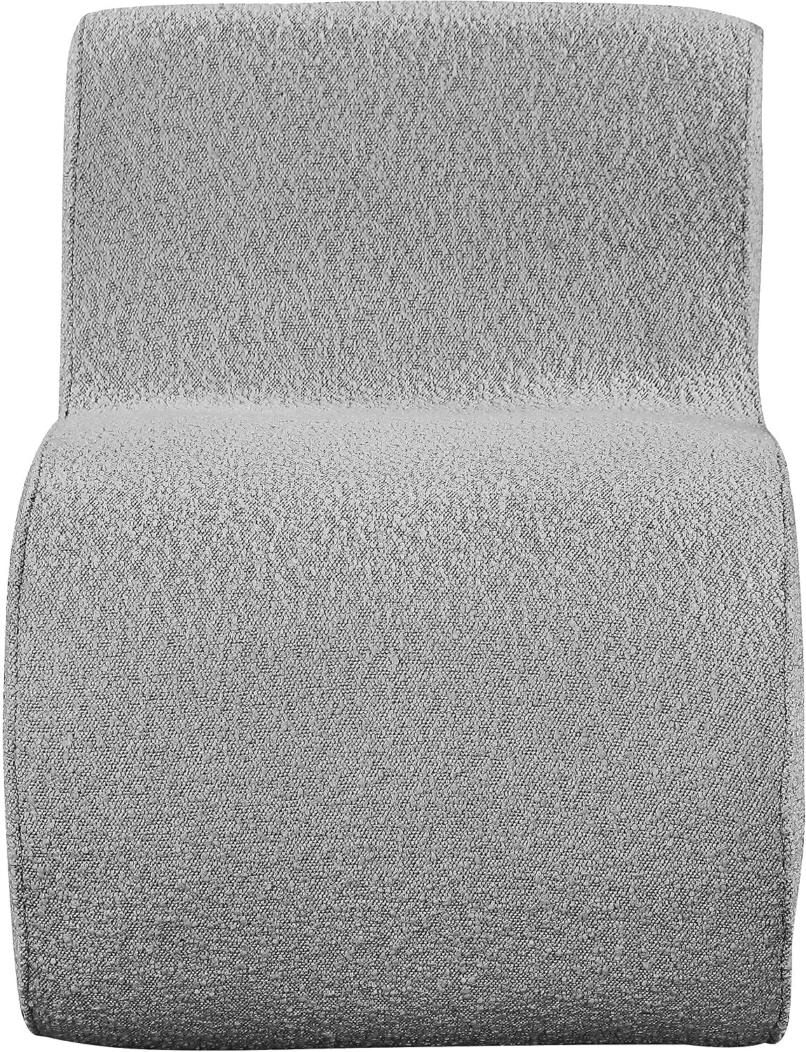Meridian Furniture 599Grey Desiree Collection Modern | Contemporary Boucle Fabric Upholstered Accent Chair with Rich Grey Boucle Fabric, Curved Design, 22.5' W x 29' D x 28.5' H, Grey
