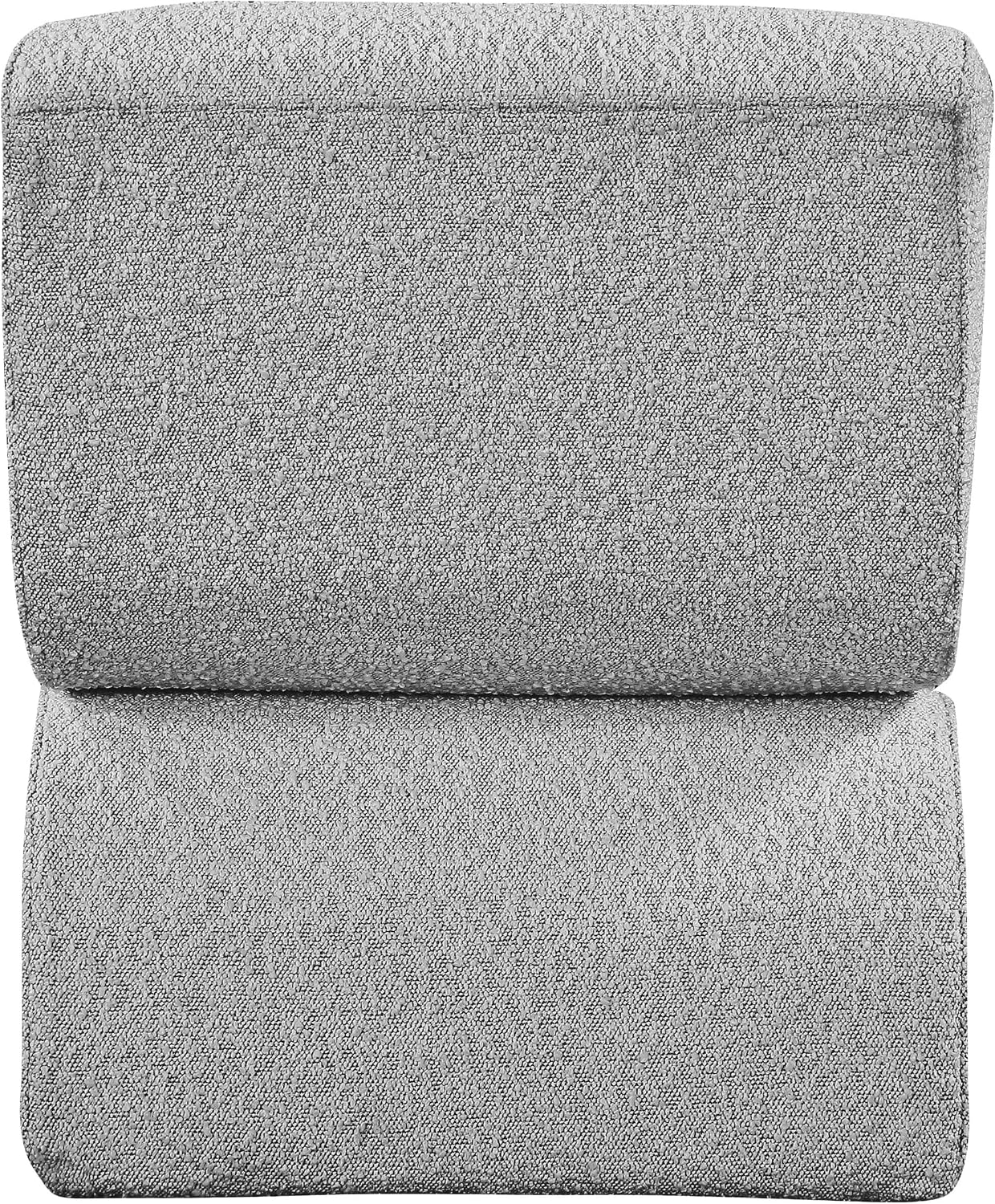 Meridian Furniture 599Grey Desiree Collection Modern | Contemporary Boucle Fabric Upholstered Accent Chair with Rich Grey Boucle Fabric, Curved Design, 22.5' W x 29' D x 28.5' H, Grey