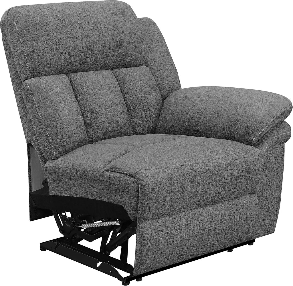 Coaster Home Furnishings - Bahrain - Upholstered - 5-Piece Theater Seating with Recliners, Cupholder Consoles & Thick Pillowtop Armrests - Living Room, Home Theater - Charcoal - 609541T