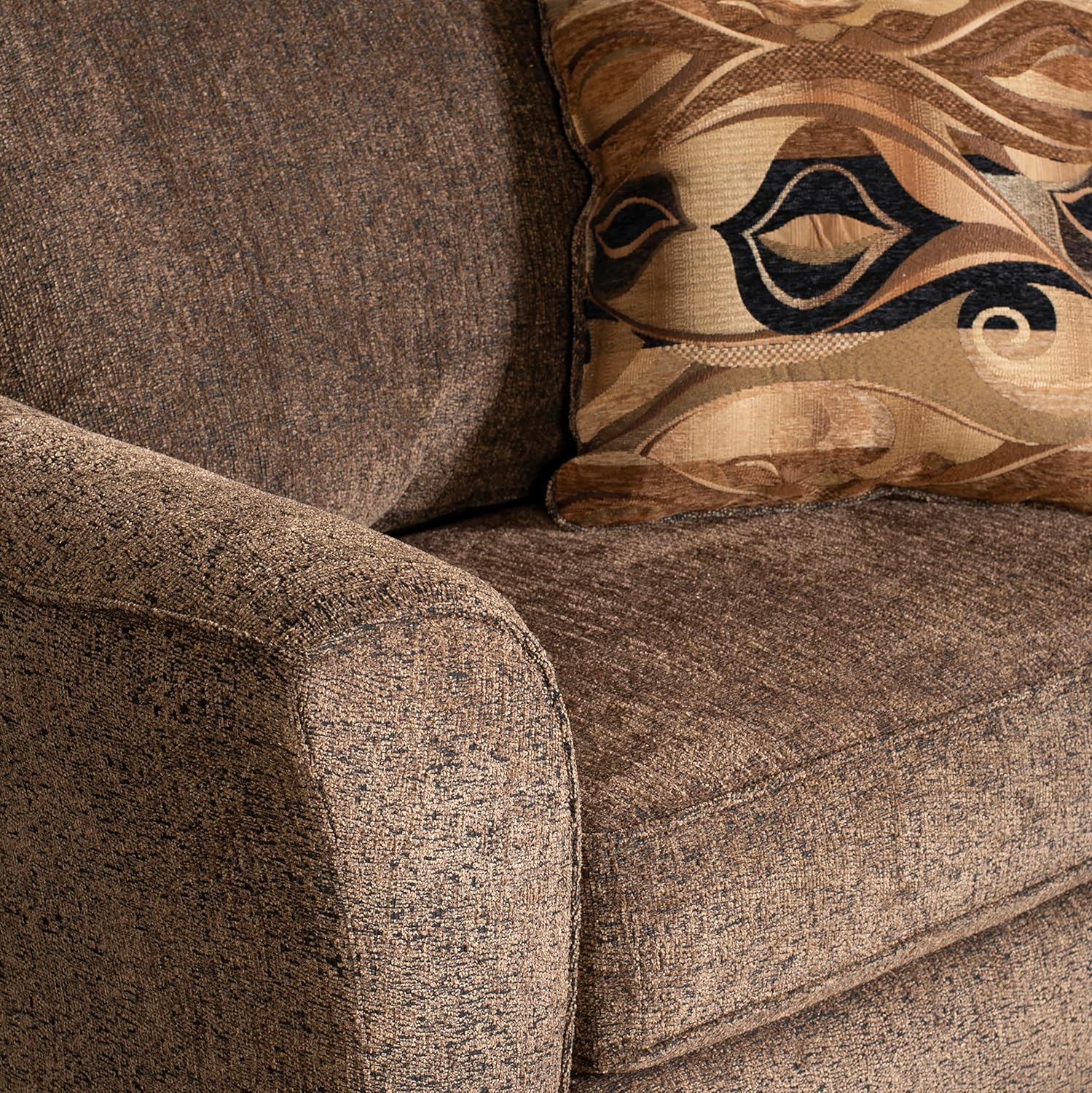 Roundhill Furniture Camero Cafe Fabric Pillow back Accent Chair & Ottoman Set