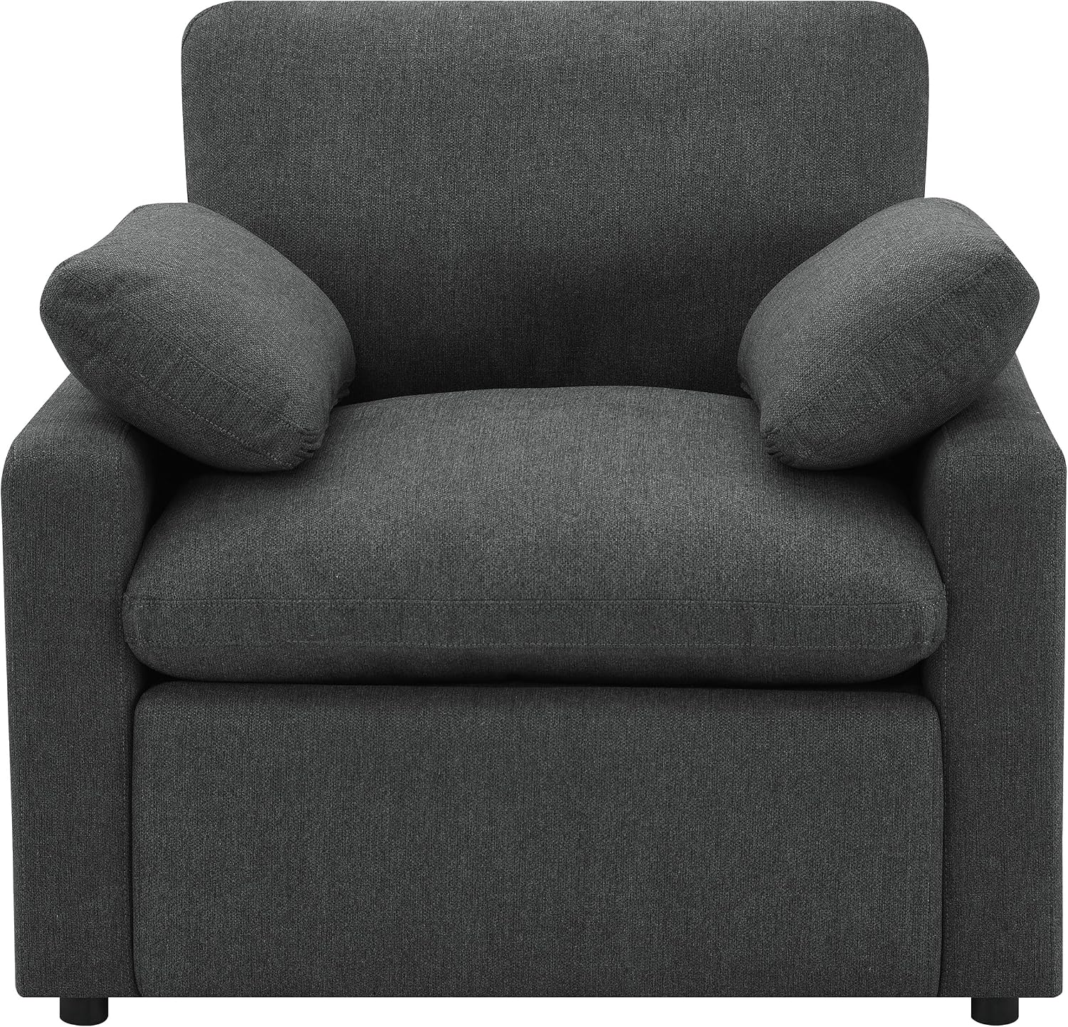 Coaster Home Furnishings - Collins - Wood and Fabric - Power Recliner with Horizontal Tufted Detail, Padded Arms, and Reversible Cushions - Living Room - Dark Gray - 609533P