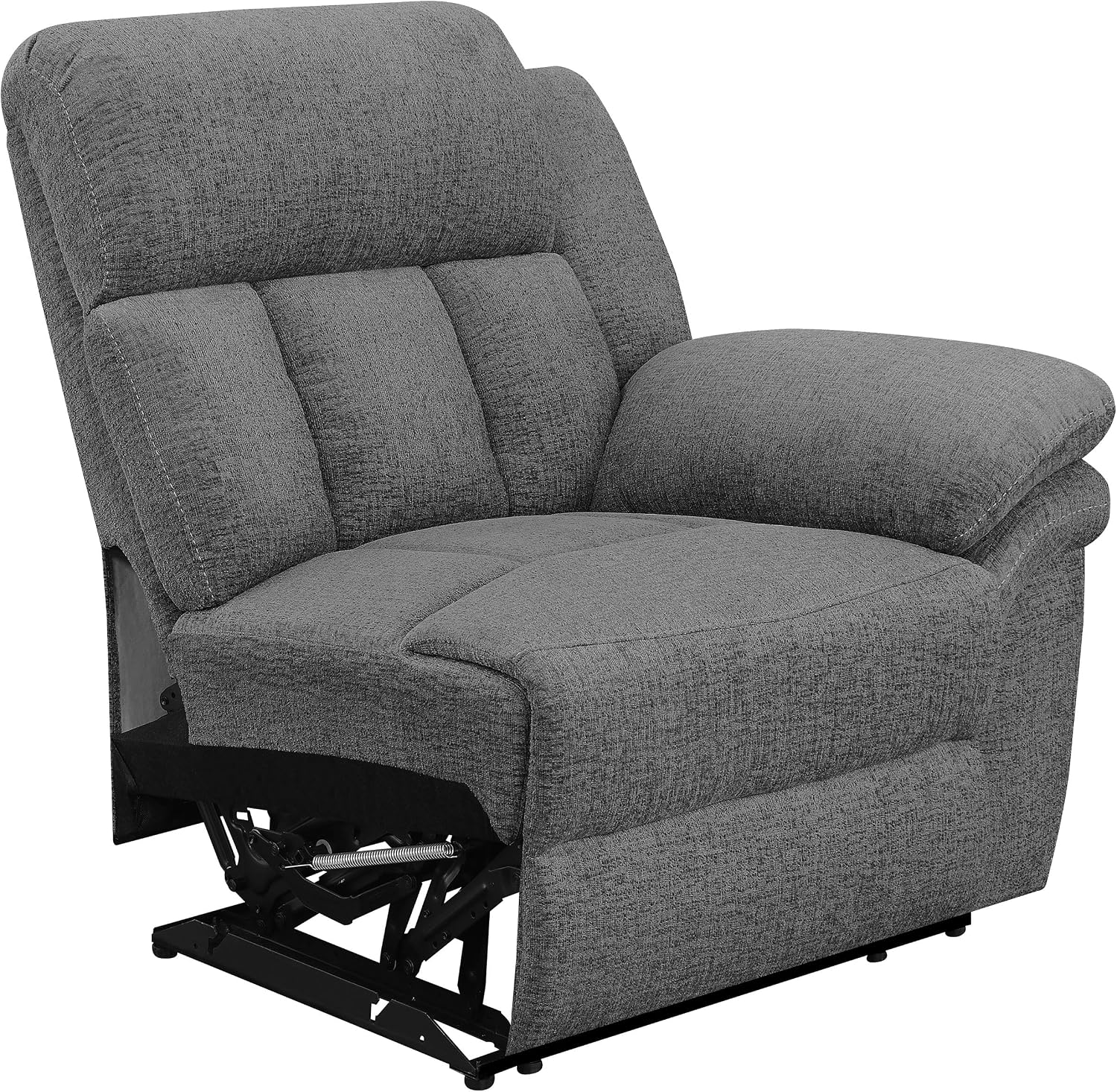 Coaster Home Furnishings - Bahrain - Upholstered Reclining Sofa with Dual Recliners, Pillowtop Arms, Tufting Accents and Transitional Style - Living Room - 99-Inch - Charcoal - 609541
