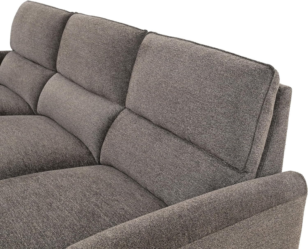 Furniture of America Drex Modern Chenille Sectional Recliner with Chaise and USB Ports, Reclining Sofa, L Shaped Comfy Couches for Living Room, Home Theater, Right Facing, Brown