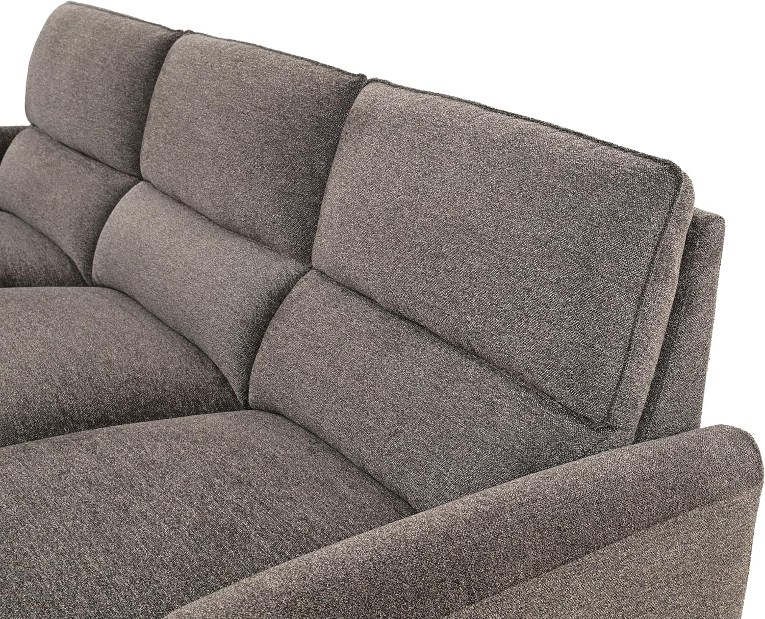 Furniture of America Drex Modern Chenille Sectional Recliner with Chaise and USB Ports, Reclining Sofa, L Shaped Comfy Couches for Living Room, Home Theater, Right Facing, Brown