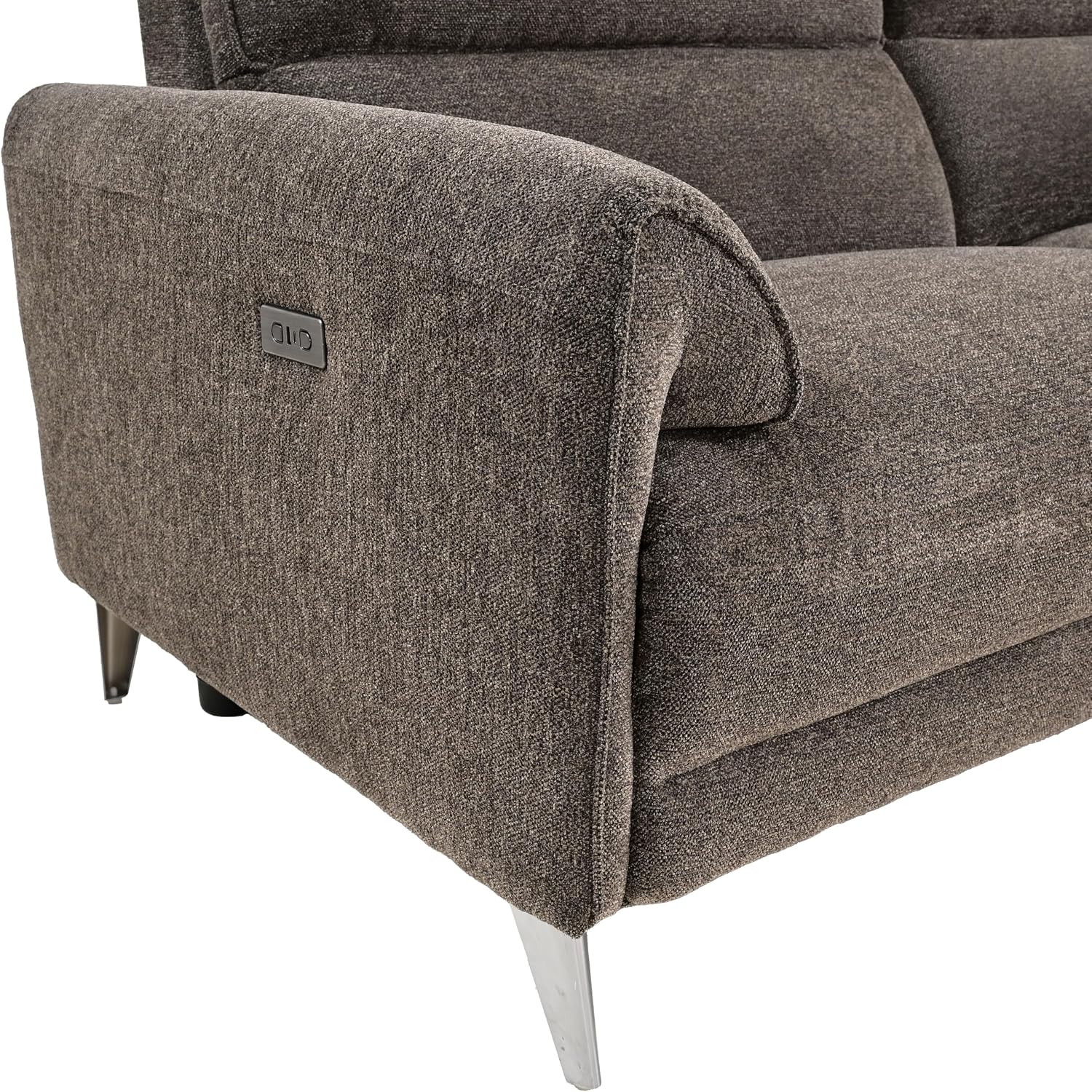 Furniture of America Drex Modern Chenille Sectional Recliner with Chaise and USB Ports, Reclining Sofa, L Shaped Comfy Couches for Living Room, Home Theater, Right Facing, Brown
