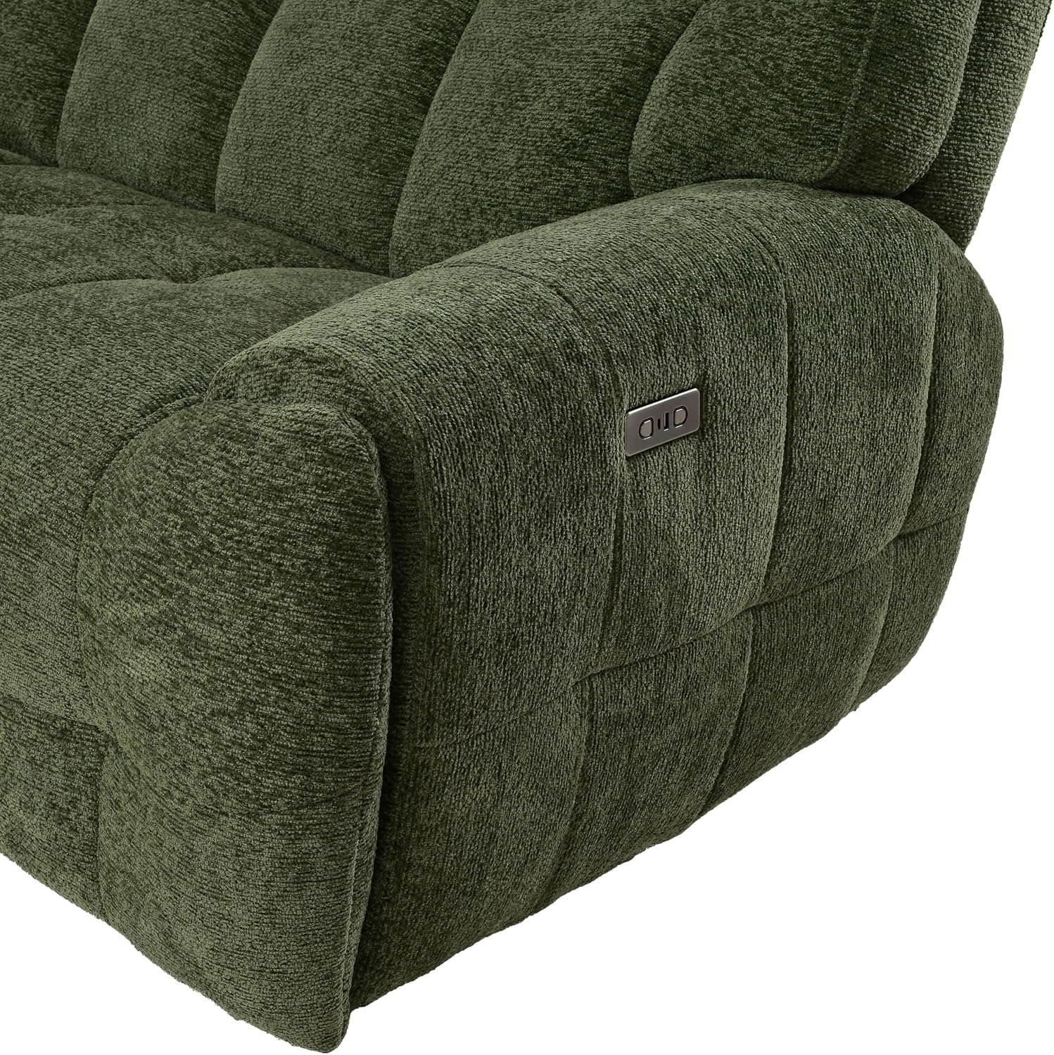 Furniture of America Tavie Modern Reclining Sofa with Storage Console and Cup Holders, Sectional Recliner, L Shaped Couch for Living Room, Home Theater, Playroom, Jade Green