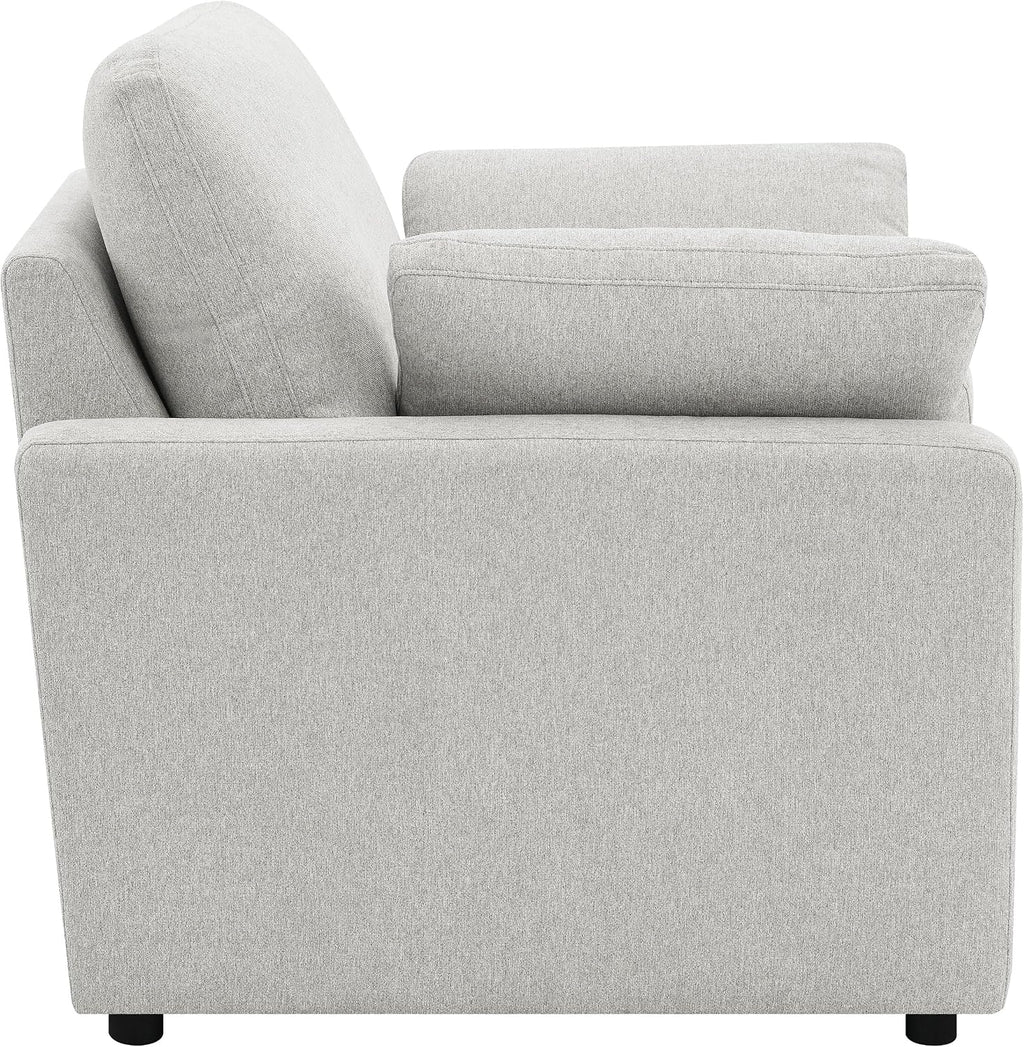 Coaster Home Furnishings - Collins - Wood and Fabric - Power Recliner with Horizontal Tufted Detail, Padded Arms, and Reversible Cushions - Living Room - Gray - 609563P