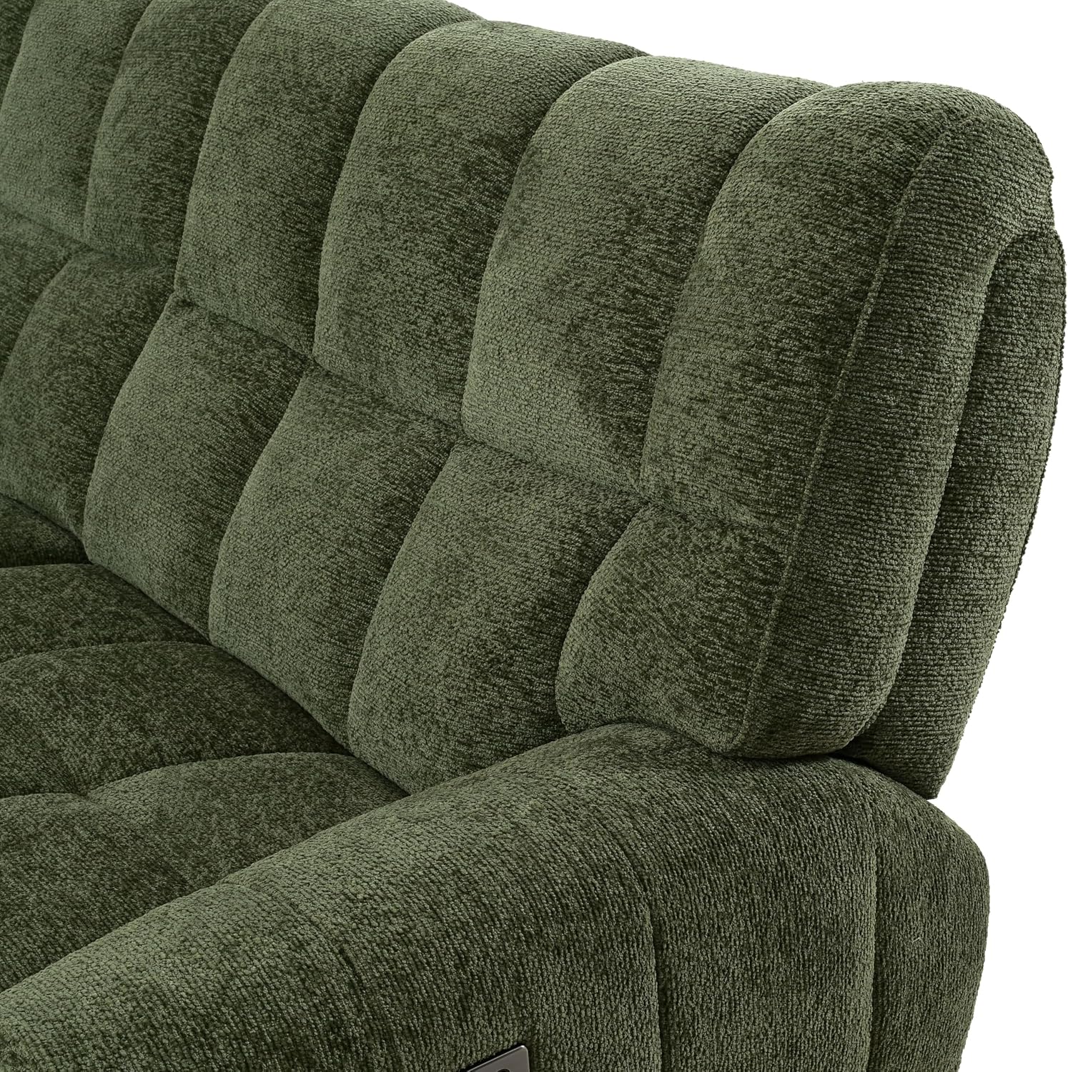 Furniture of America Tavie Modern Reclining Sofa with Storage Console and Cup Holders, Sectional Recliner, L Shaped Couch for Living Room, Home Theater, Playroom, Jade Green