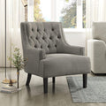 Lexicon Accent Chair Reading Chair Comfy Chair for Bedroom, Upholstered Armchair with Solid Wood Frame, Tufted Cushion Nail Head Trim, Single Sofa Chair for Living Room, Office, Tan Chenille