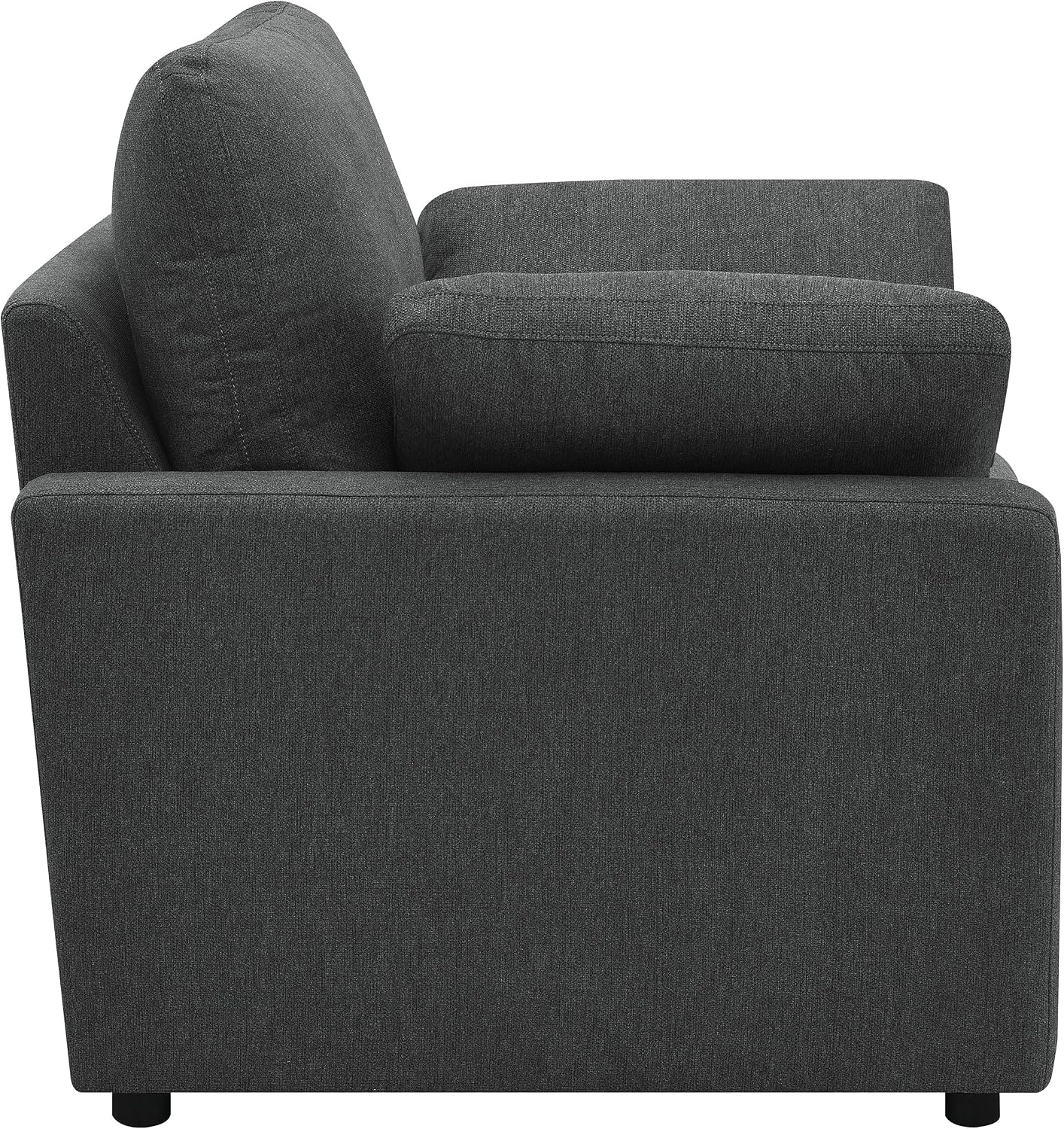 Coaster Home Furnishings - Collins - Wood and Fabric - Power Recliner with Horizontal Tufted Detail, Padded Arms, and Reversible Cushions - Living Room - Dark Gray - 609533P