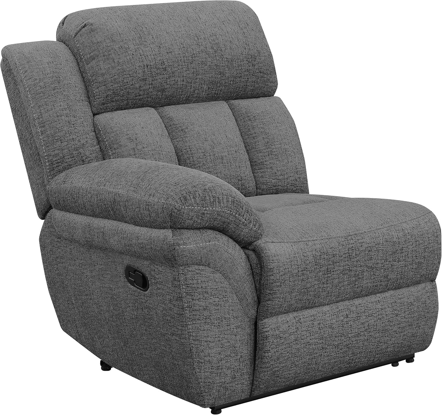 Coaster Home Furnishings - Bahrain - Upholstered Reclining Sofa with Dual Recliners, Pillowtop Arms, Tufting Accents and Transitional Style - Living Room - 99-Inch - Charcoal - 609541