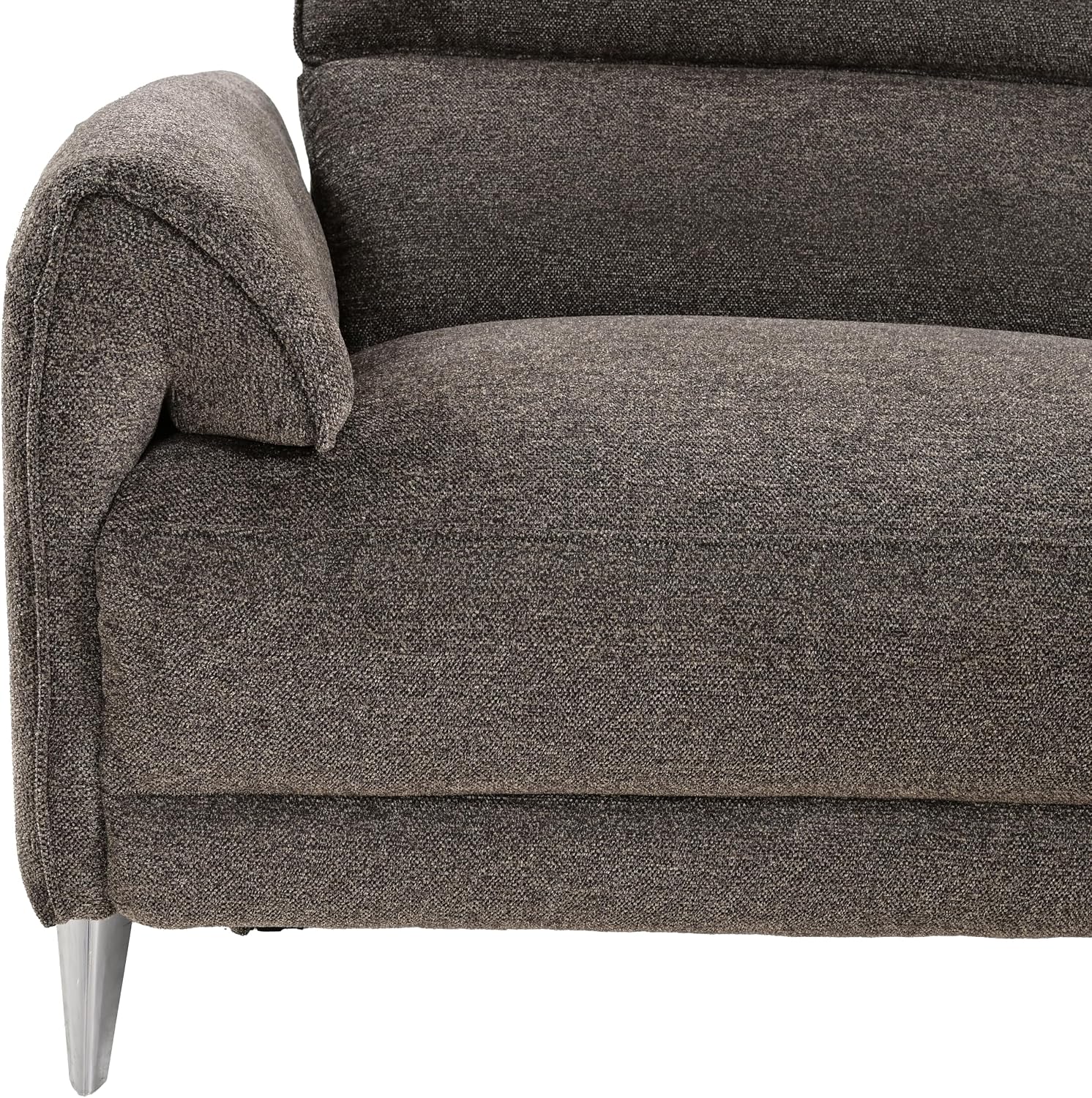 Furniture of America Drex Modern Chenille Sectional Recliner with Chaise and USB Ports, Reclining Sofa, L Shaped Comfy Couches for Living Room, Home Theater, Right Facing, Brown