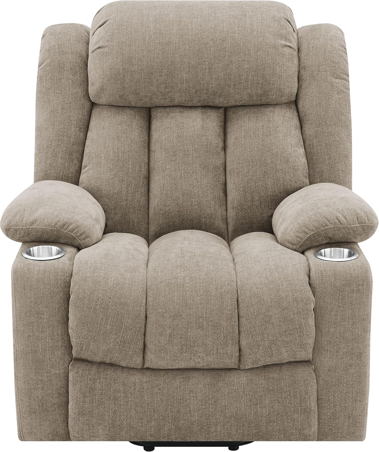 Coaster Home Furnishings - Houston - Fabric Upholstered Power Lift Recliner Chair with Power Panel with USB Port, Cup Holders and Pillowtop Arms - Living Room - Camel - 602274P