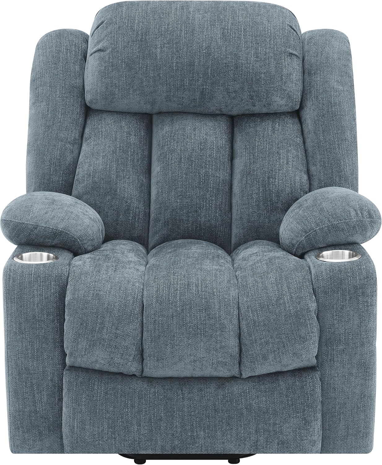 Coaster Home Furnishings - Houston - Fabric - Power Lift Recliner with Pillowtop Arms, Built-in USB Port, Power Panel and Two Cup Holders - Living Room - Slate Blue - 602294P