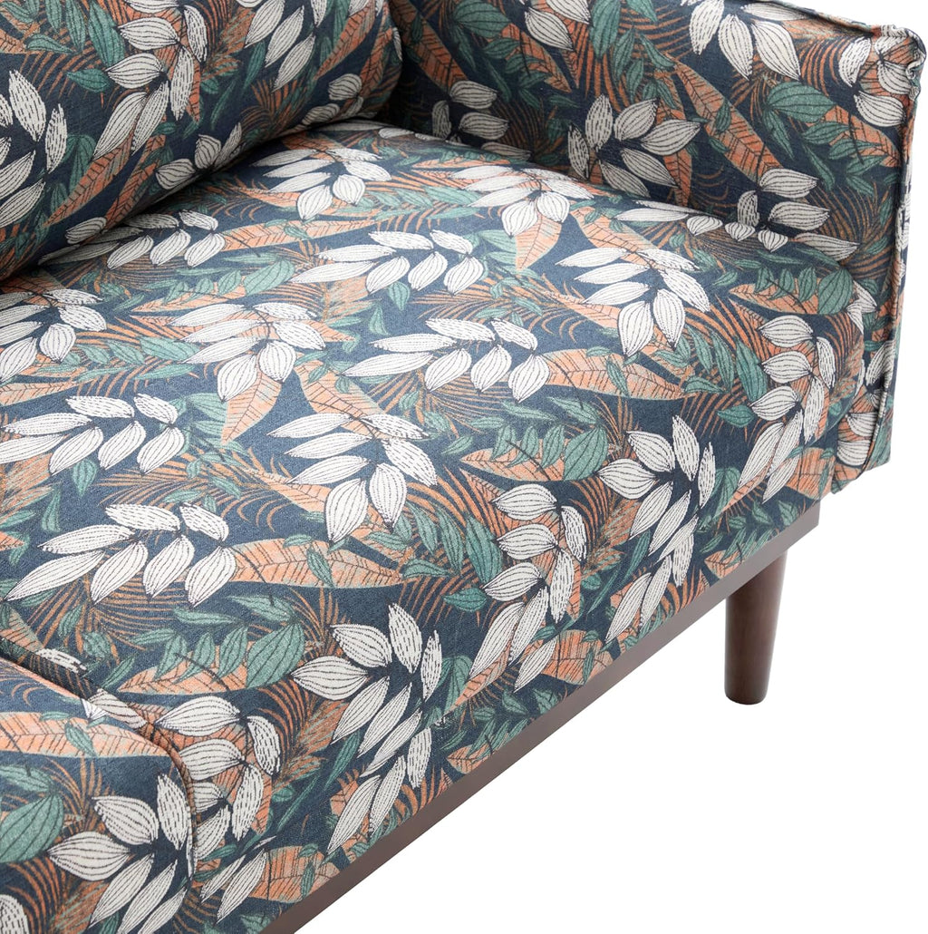 Christopher Knight Home Brena Modern Chenille Upholstered Loveseat Sofa, Wooden 2 Seater Sofa Couch with Deep Seat, Comfy Cloud Couch for Living Room, Bedroom, Home Office, Green+White