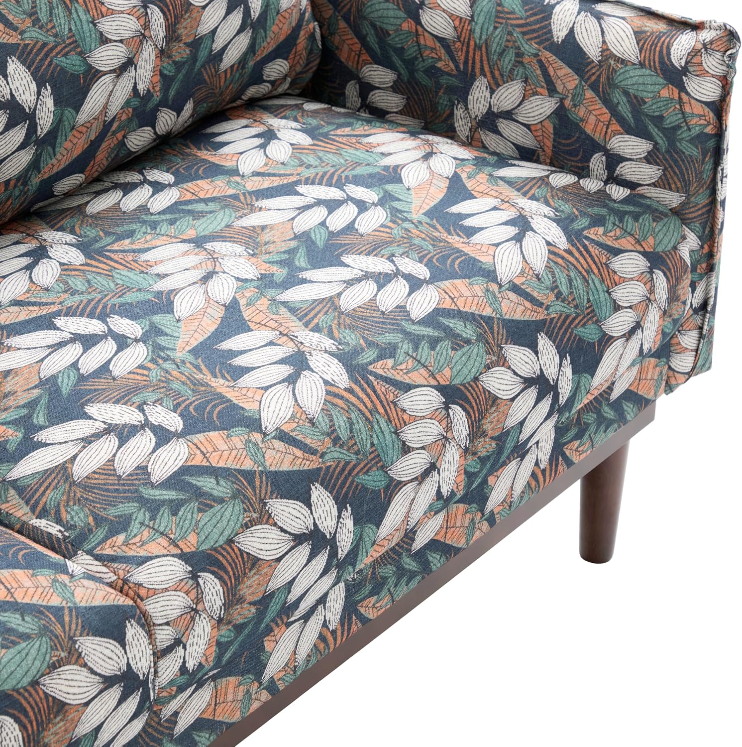 Christopher Knight Home Brena Modern Chenille Upholstered Loveseat Sofa, Wooden 2 Seater Sofa Couch with Deep Seat, Comfy Cloud Couch for Living Room, Bedroom, Home Office, Green+White