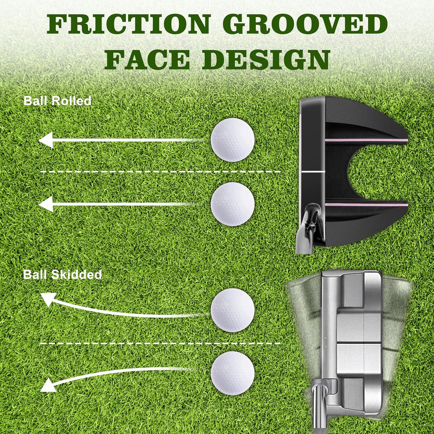 PGM 33' Golf Putters for Women Right Handed with Headcover, Alignment Aid High Moi Mallet Putter Golf Club for Straighter Putts