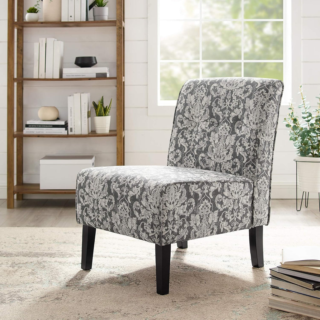 Linon Coco Accent Chair, Gray Damask