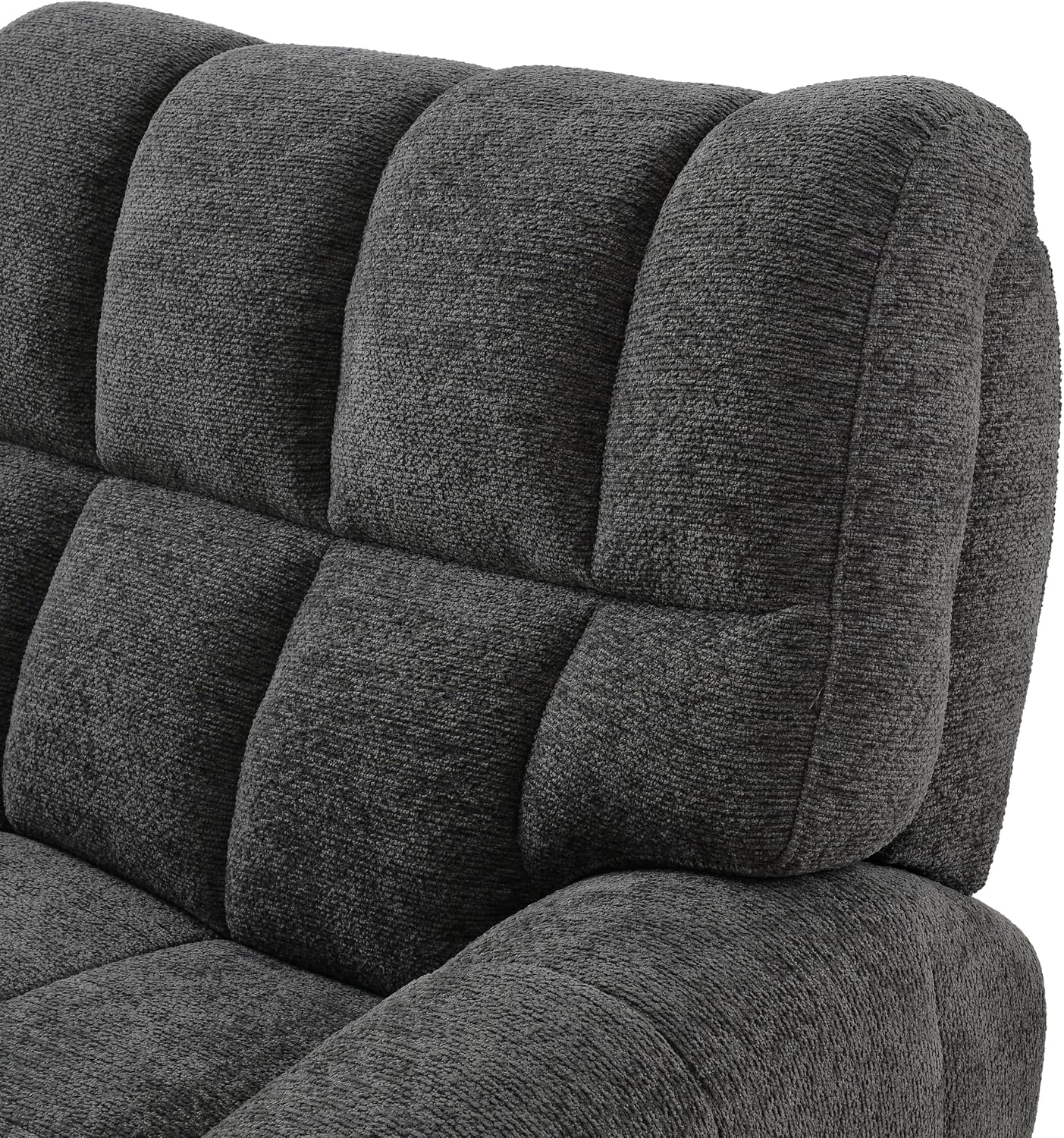 Furniture of America Tavie Modern Reclining Sofa with Storage Console and Cup Holders, Sectional Recliner, L Shaped Couch for Living Room, Home Theater, Playroom, Dark Grey